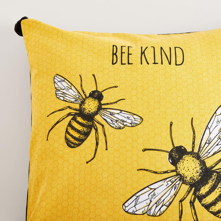 Get The Look Honey Bee Printed Cushion Cover - Set of 2 - 40 x 40 cm