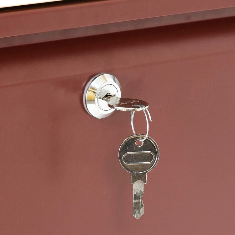 Helios Lagos Metal 6 Pairs Shoe Cabinet - Maroon