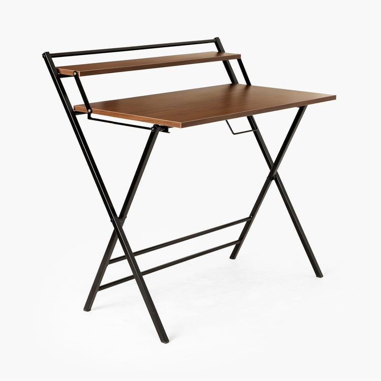 Helios Cairo 2-Tier Folding Study Table - Brown