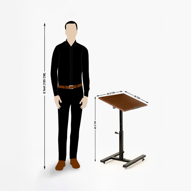 Helios Zaria Height Adjustable Portable Table - Brown