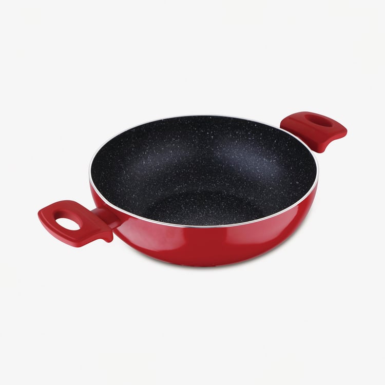 BERGNER Bellini+Pressed Aluminium Non-Stick Kadhai with Lid - 28 cm