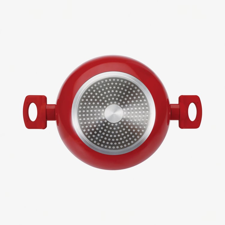 BERGNER Bellini+Pressed Aluminium Non-Stick Kadhai with Lid - 28 cm