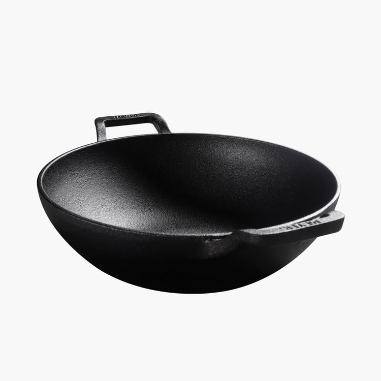 MEYER Cast Iron Kadhai with Glass Lid - 26 cm