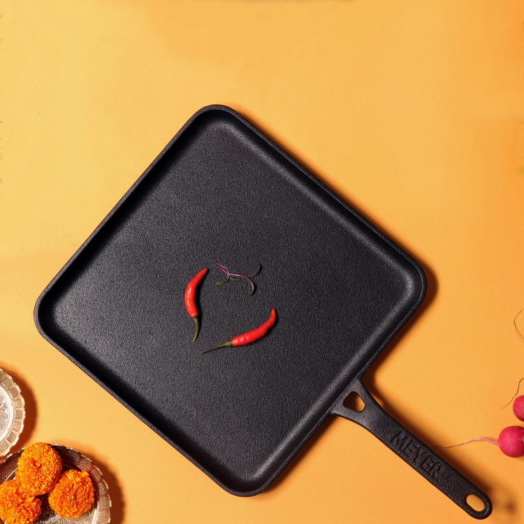 MEYER Cast Iron Square Flat Tawa - 28 cm
