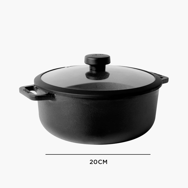 MEYER Cast Iron Sauteuse with Glass Lid - 20 cm
