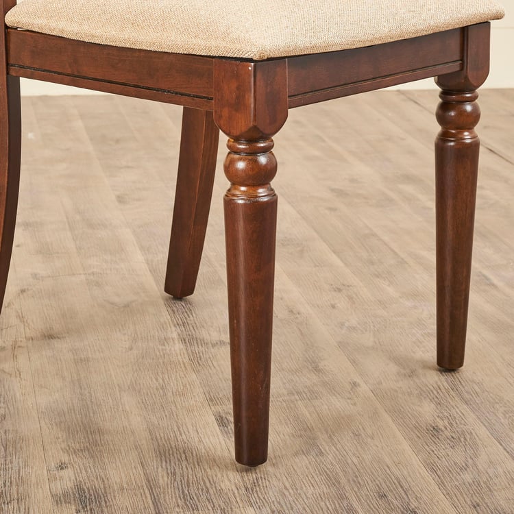 Savoy Set of 2 Rubber Wood Dining Chairs - Beige