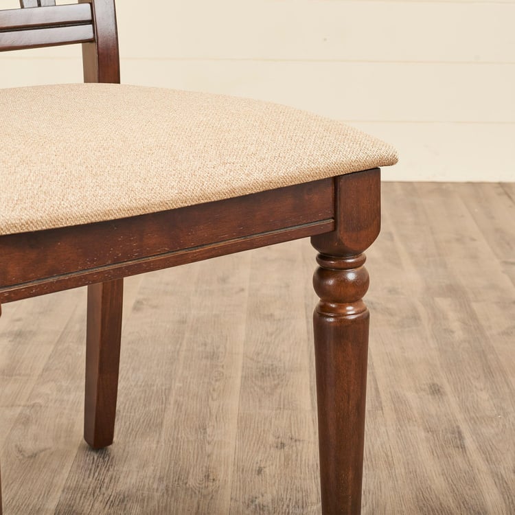 Savoy Set of 2 Rubber Wood Dining Chairs - Beige