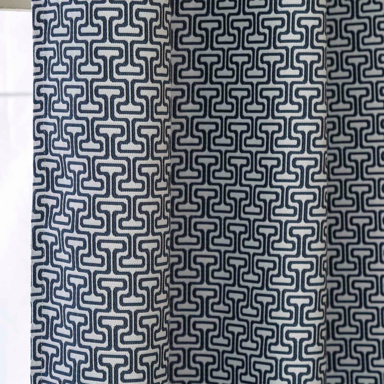 Phoenix Grey Window Curtain with Chrome Eyelets- Set of 2- 135x160 cm