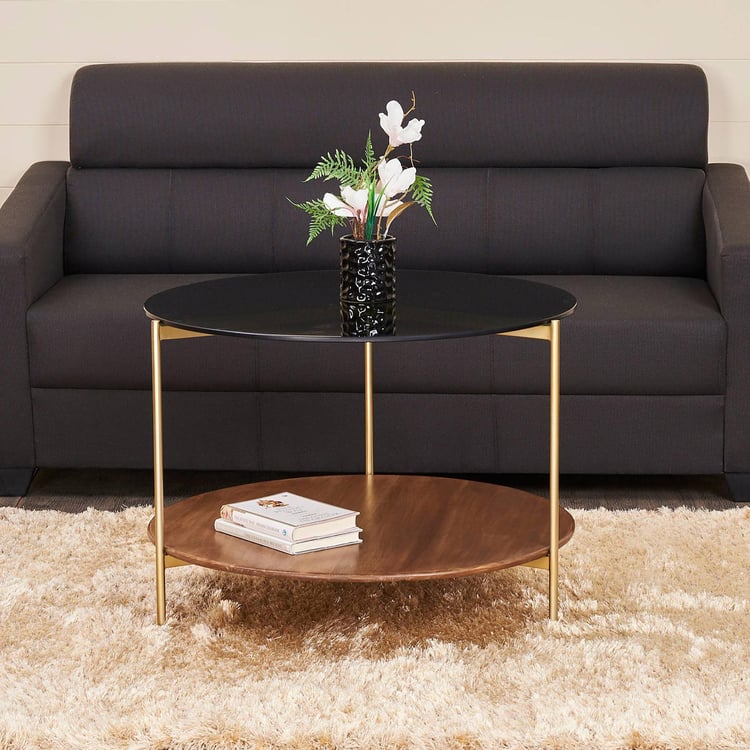 Noir Glass Top Coffee Table - Black