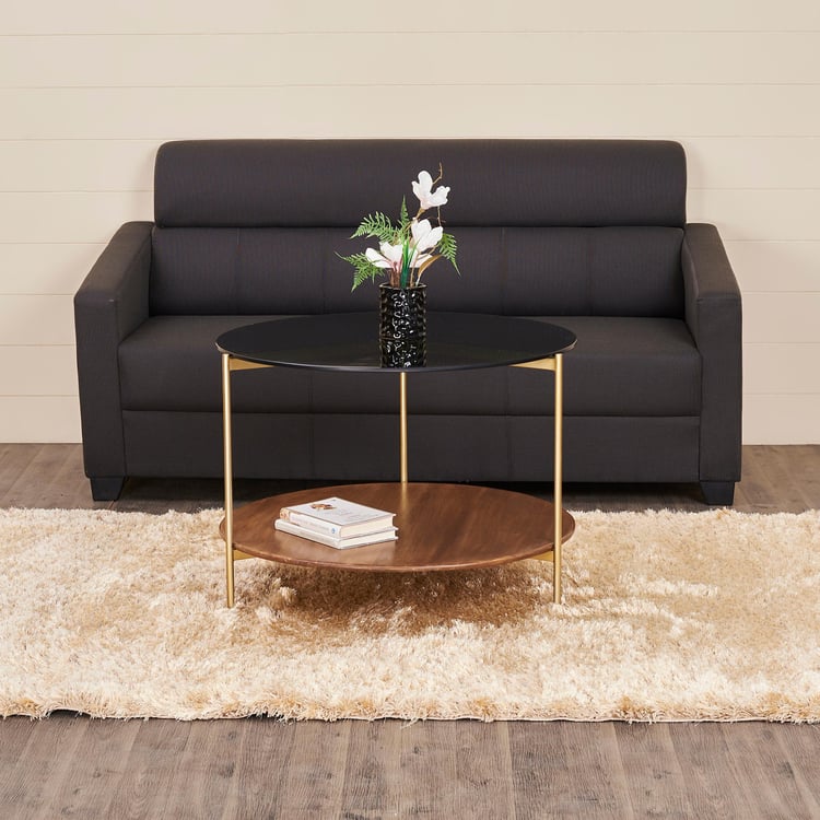 Noir Glass Top Coffee Table - Black