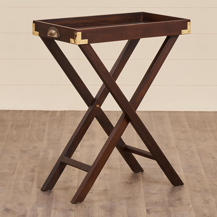 Delta Mango Wood Foldable End Table - Brown