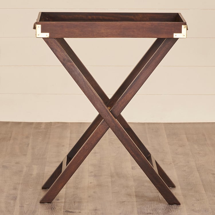 Delta Mango Wood Foldable End Table - Brown