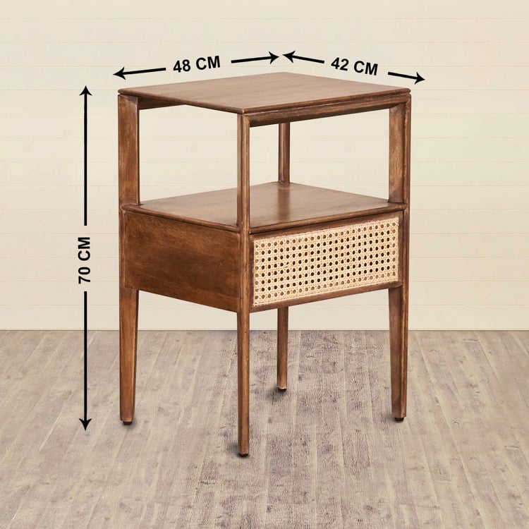 Cane Connection Mango Wood Accent Table - Brown