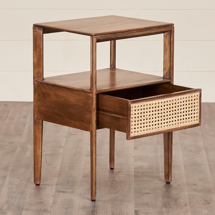 Cane Connection Mango Wood Accent Table - Brown