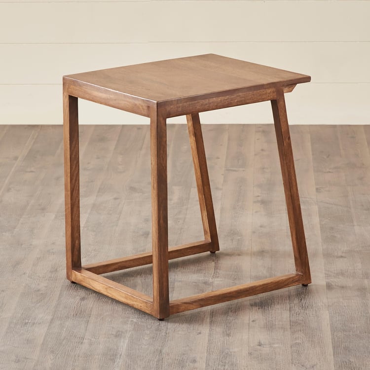 Amber Mango Wood Nest of 2 Tables - Brown