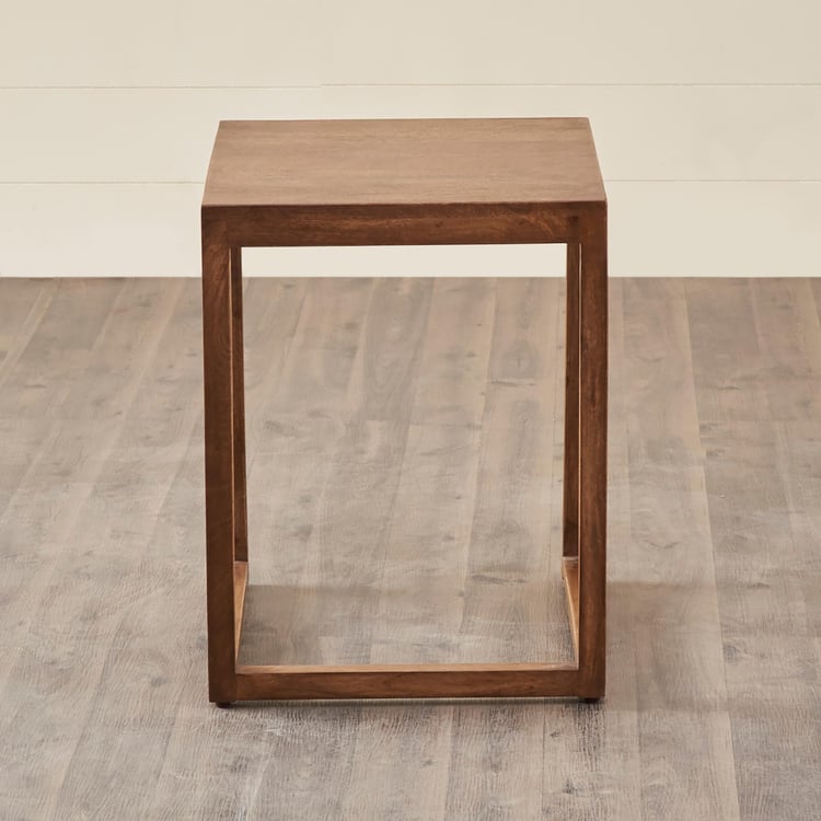 Amber Mango Wood Nest of 2 Tables - Brown