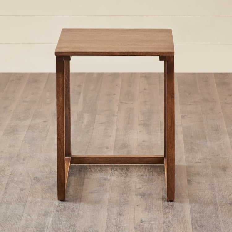 Amber Mango Wood Nest of 2 Tables - Brown