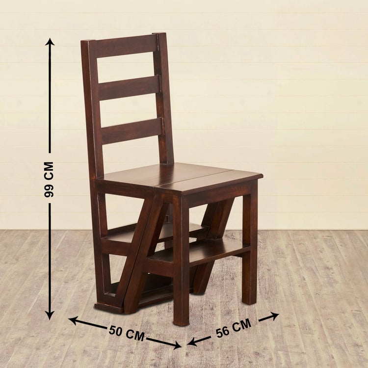 Delta Mango Wood Convertible Ladder Chair - Brown