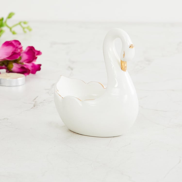 Brighton Ceramic Swan T-Light Holder
