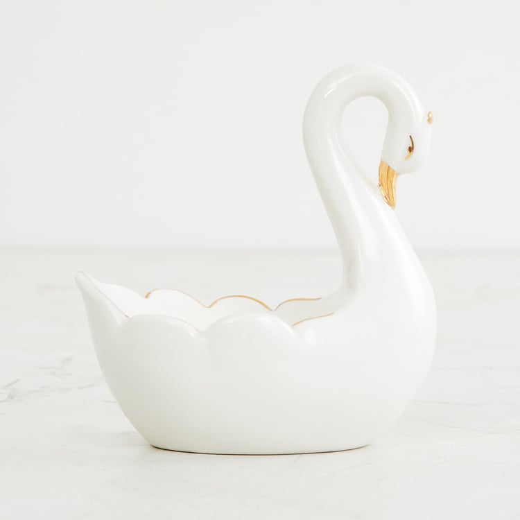 Brighton Ceramic Swan T-Light Holder