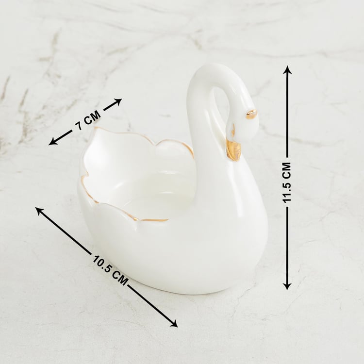 Brighton Ceramic Swan T-Light Holder
