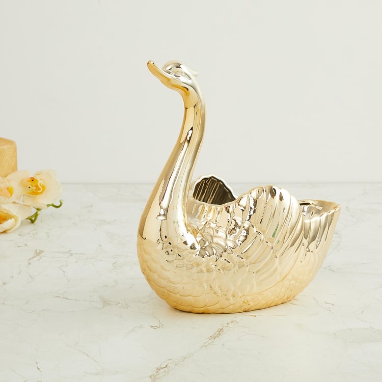 Brighton Metal Swan Decorative Bowl