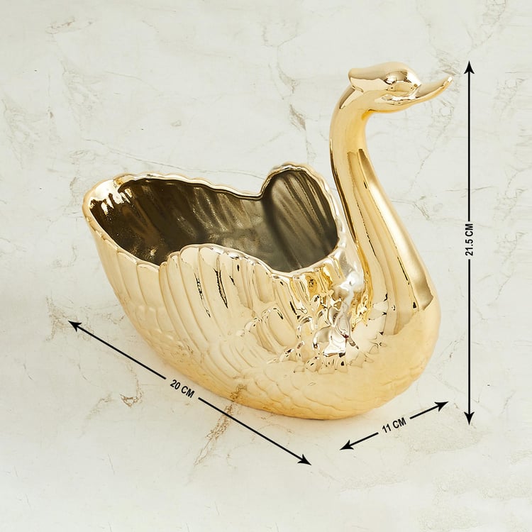 Brighton Metal Swan Decorative Bowl