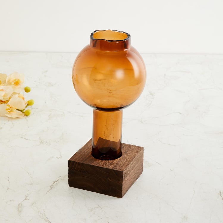 Splendid Solid Glass Vase with Base