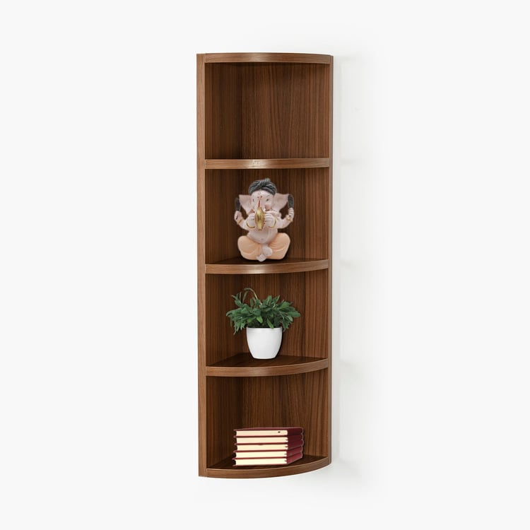 Helios Clara 5-Tier Corner Shelf - Brown