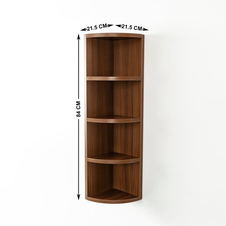 Helios Clara 5-Tier Corner Shelf - Brown