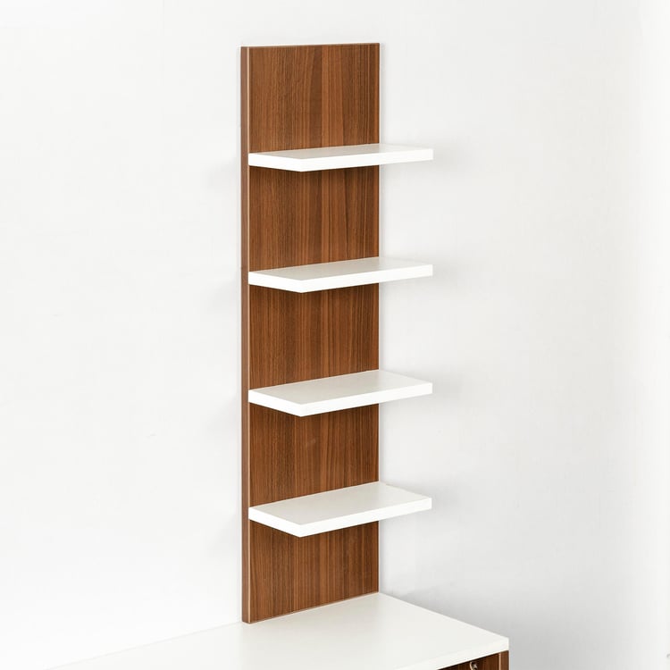 Helios Zeta Floating TV Console Unit with Side Shelf - White