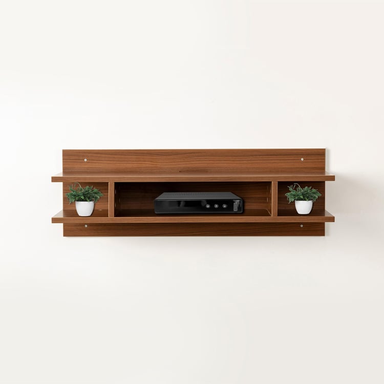 Helios Liam Floating Shelf TV Console Unit - Brown