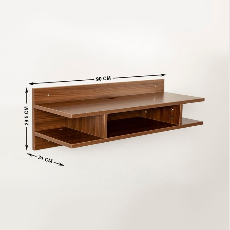 Helios Liam Floating Shelf TV Console Unit - Brown