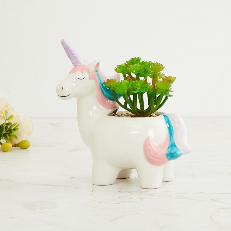 Garnet Elsa Artificial Succulent in Unicorn Planter