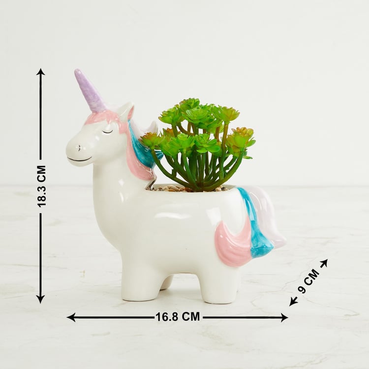 Garnet Elsa Artificial Succulent in Unicorn Planter