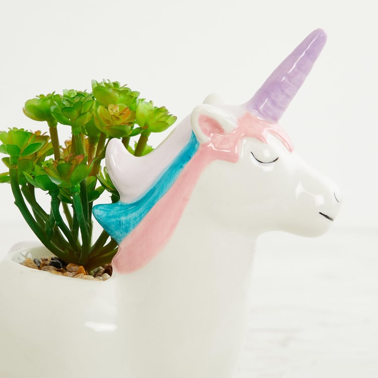 Garnet Elsa Artificial Succulent in Unicorn Planter