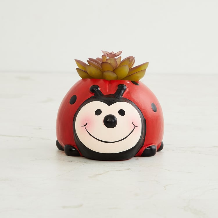 Garnet Elsa Artificial Succulent in Ladybug Planter