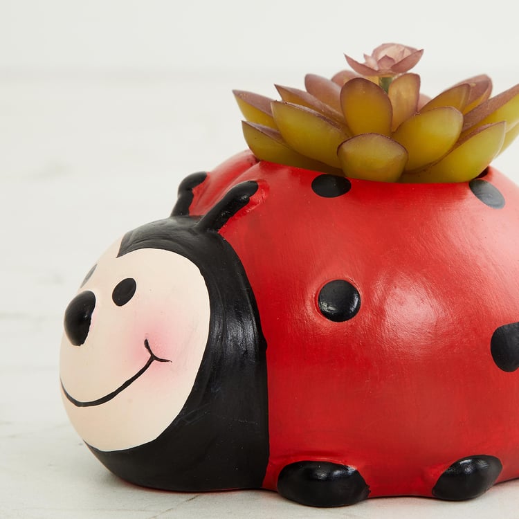 Garnet Elsa Artificial Succulent in Ladybug Planter