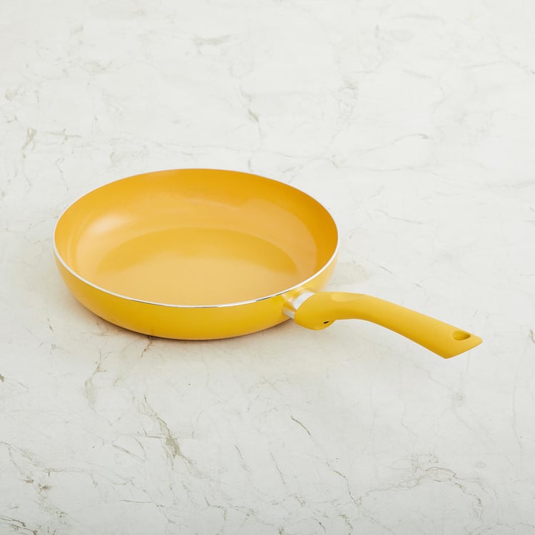 Color Connect Yellow Aluminium Fry Pan- 24 x 42 x 5 cm