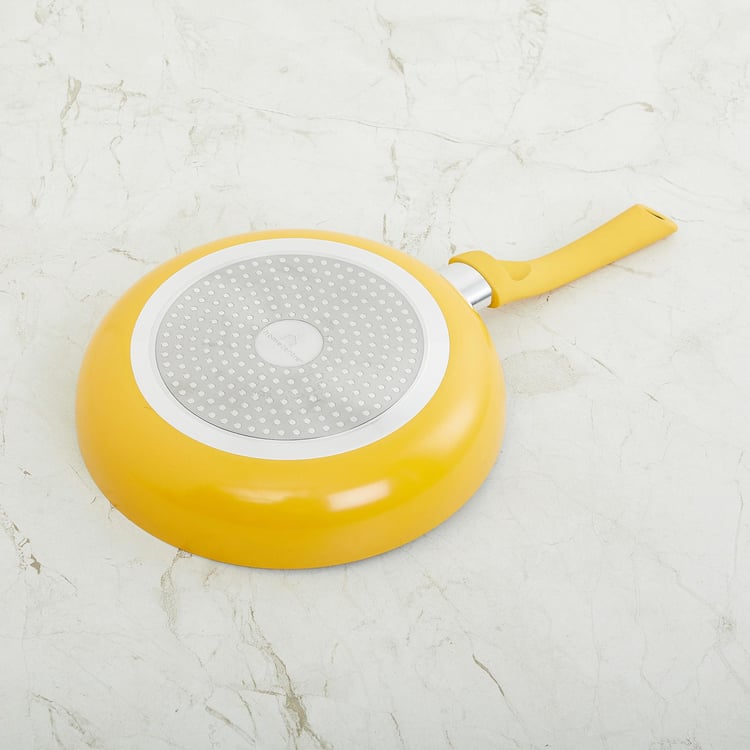 Color Connect Yellow Aluminium Fry Pan- 24 x 42 x 5 cm