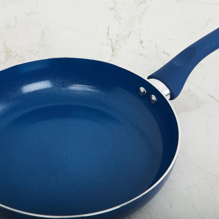 Color Connect Blue Aluminium Fry Pan- 24 x 42 x 5 cm