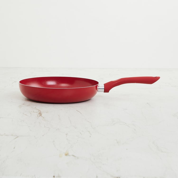 Color Connect Red Solid Aluminium Frying Pan- 25 x 42.5 x 3 cm