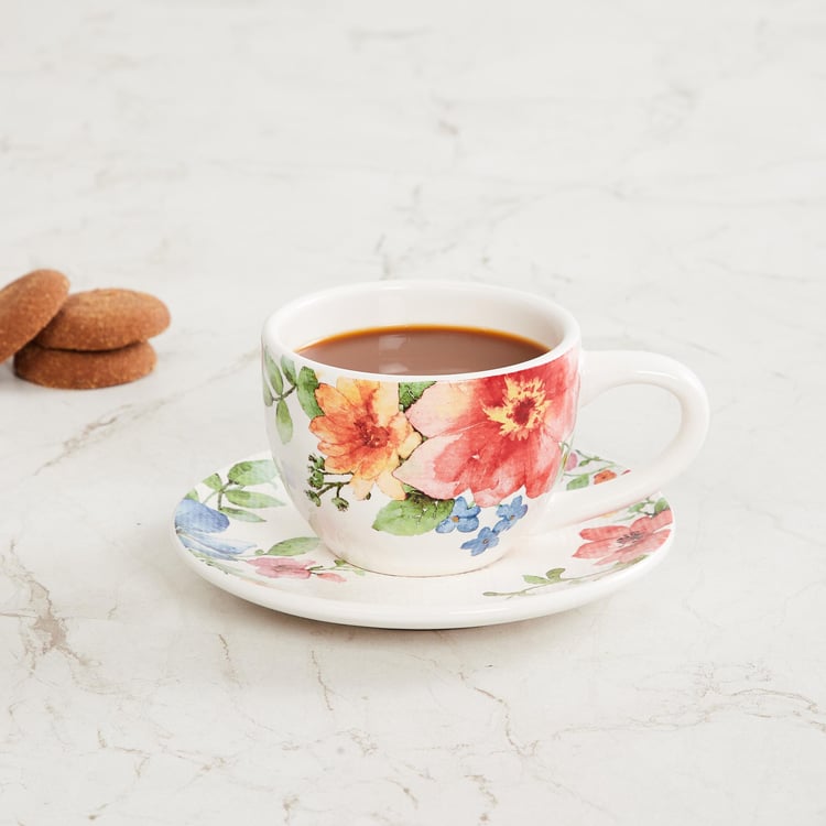 Alora Spring Flower Printed Cup and Saucer Set