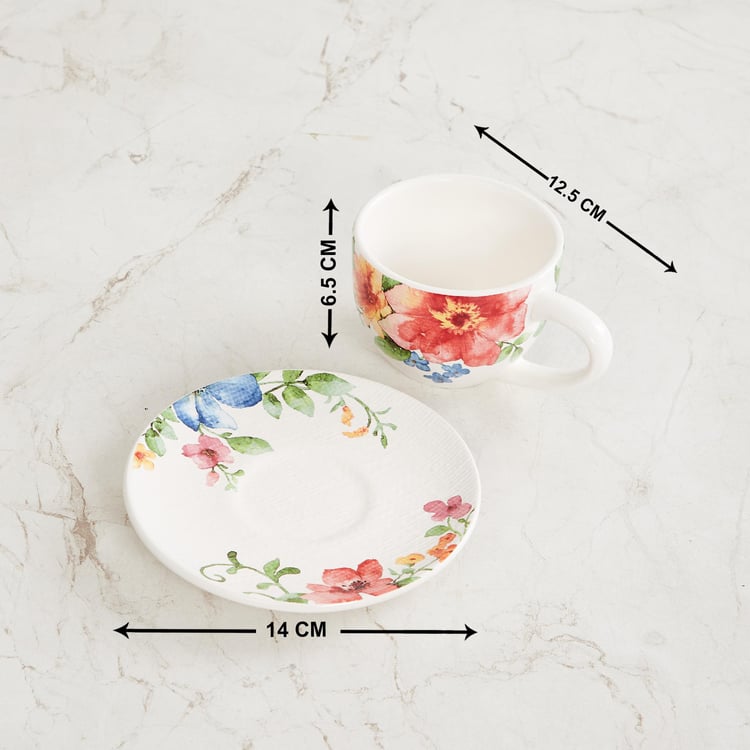 Alora Spring Flower Printed Cup and Saucer Set