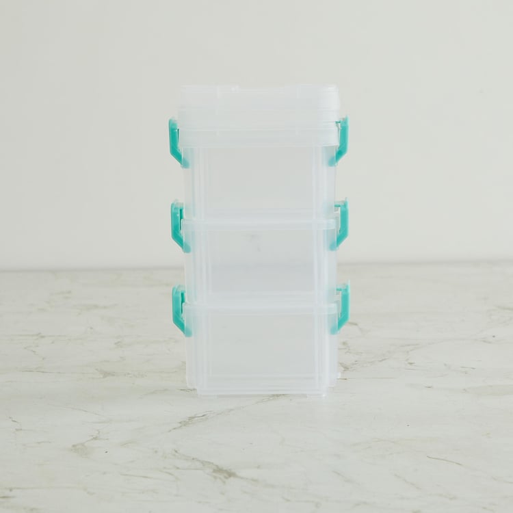 Regan Set of 3 Polypropylene Mini Stackable Latch Boxes