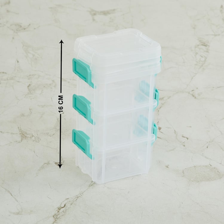 Regan Set of 3 Polypropylene Mini Stackable Latch Boxes