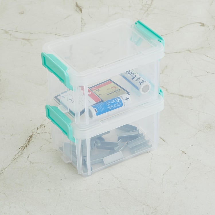 Regan Set of 2 Polypropylene Mini Stackable Latch Boxes