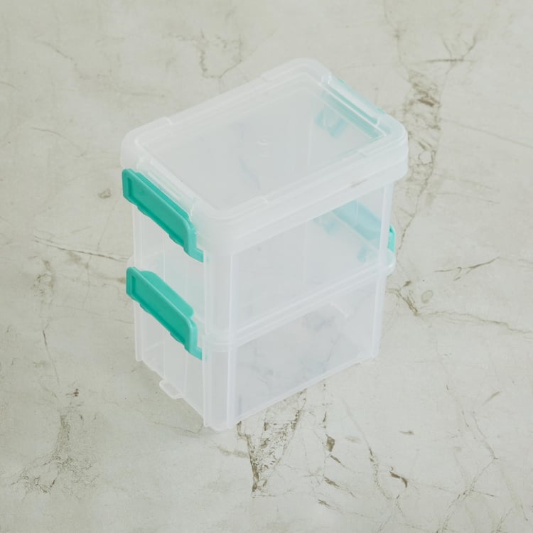 Regan Set of 2 Polypropylene Mini Stackable Latch Boxes