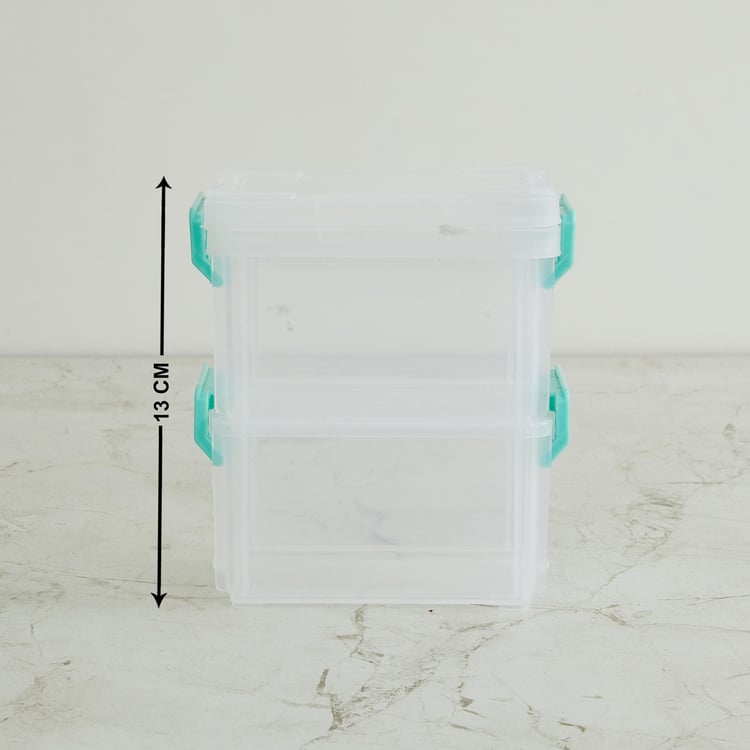 Regan Set of 2 Polypropylene Mini Stackable Latch Boxes