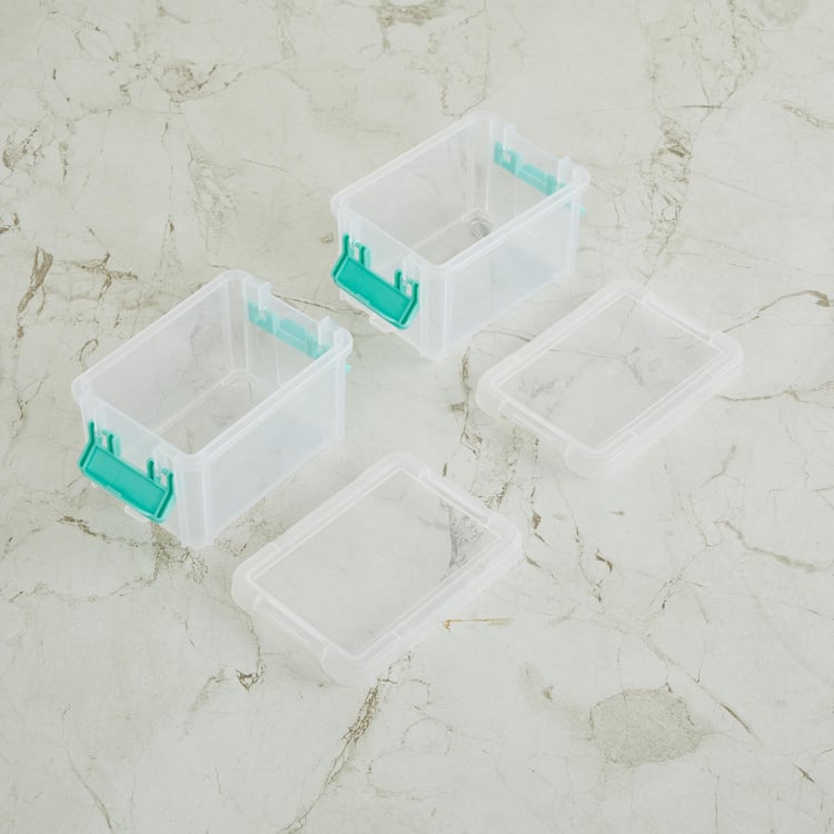 Regan Set of 2 Polypropylene Mini Stackable Latch Boxes